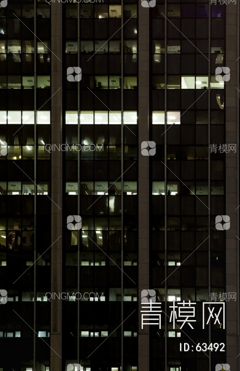夜景玻璃反射高楼贴图下载【ID:63492】