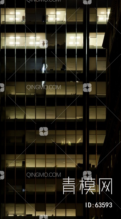 夜景玻璃反射高楼贴图下载【ID:63593】