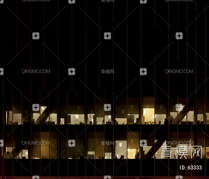 夜景玻璃反射高楼贴图下载【ID:63333】
