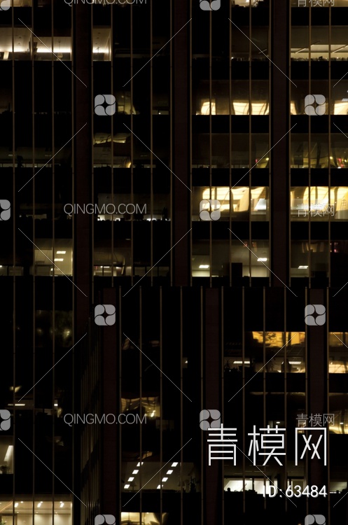 夜景玻璃反射高楼贴图下载【ID:63484】