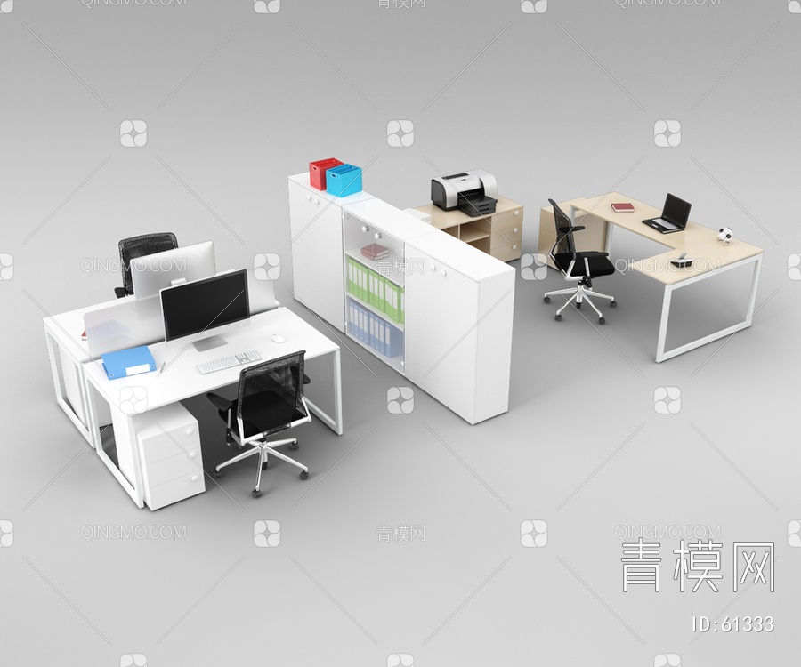 办公室家具3D模型下载【ID:61333】