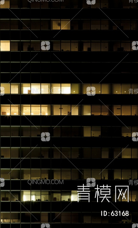 夜景玻璃反射高楼贴图下载【ID:63168】