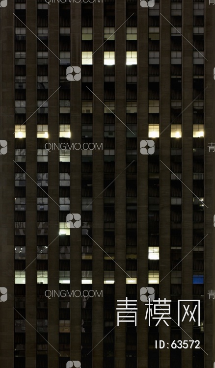 夜景玻璃反射高楼贴图下载【ID:63572】