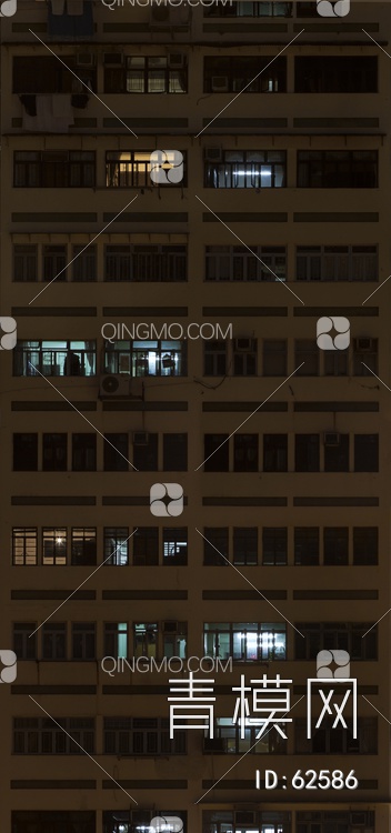 夜景玻璃反射高楼贴图下载【ID:62586】