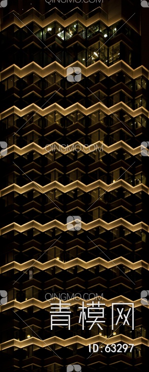 夜景玻璃反射高楼贴图下载【ID:63297】