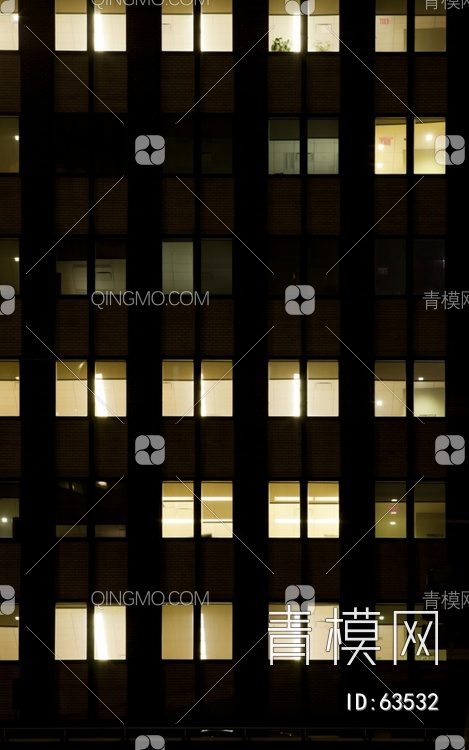 夜景玻璃反射高楼贴图下载【ID:63532】
