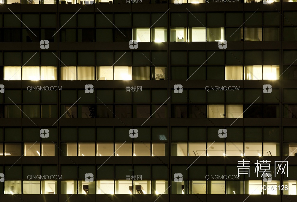 夜景玻璃反射高楼贴图下载【ID:63128】