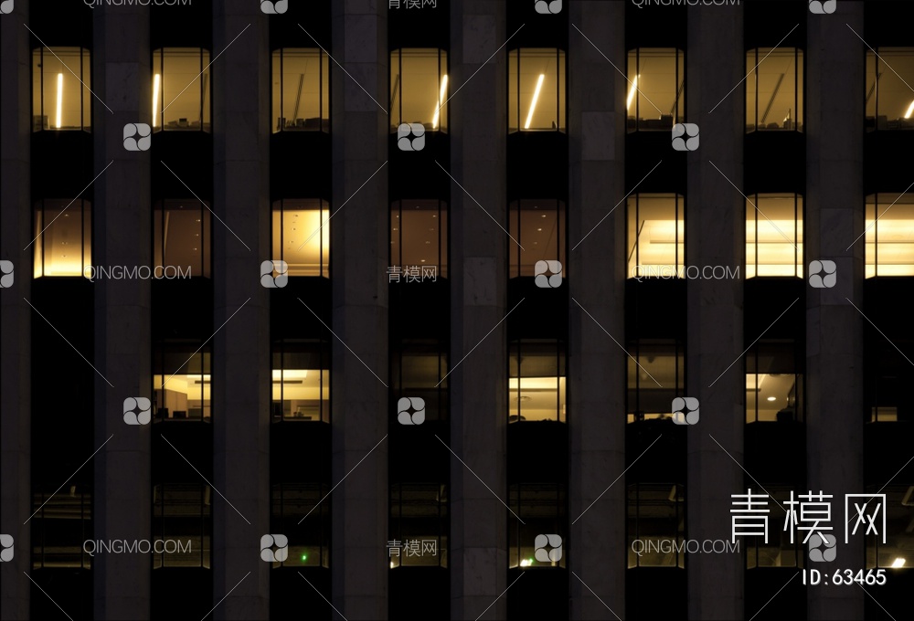 夜景玻璃反射高楼贴图下载【ID:63465】