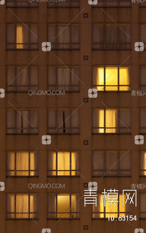 夜景玻璃反射高楼贴图下载【ID:63154】