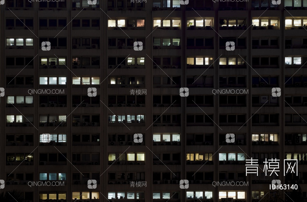 夜景玻璃反射高楼贴图下载【ID:63140】