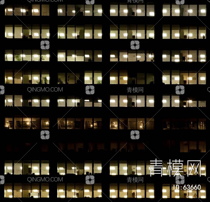 夜景玻璃反射高楼贴图下载【ID:63660】
