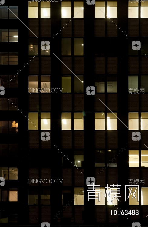 夜景玻璃反射高楼贴图下载【ID:63488】