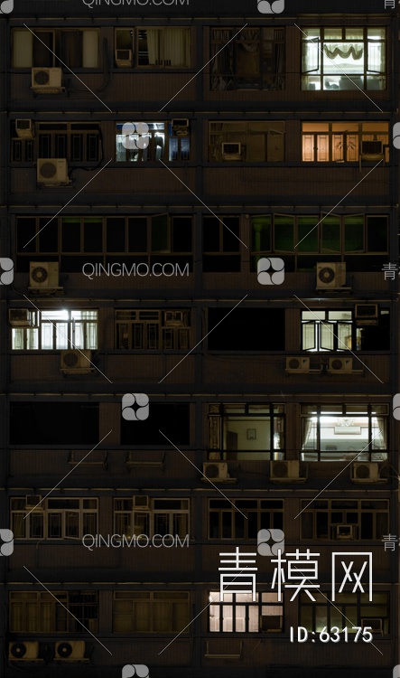 夜景玻璃反射高楼贴图下载【ID:63175】