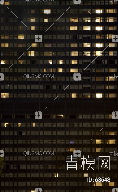 夜景玻璃反射高楼贴图下载【ID:63548】