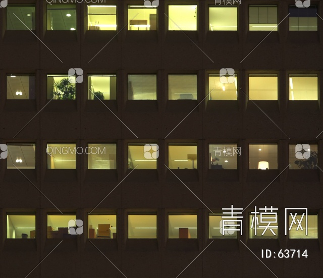 夜景玻璃反射高楼贴图下载【ID:63714】