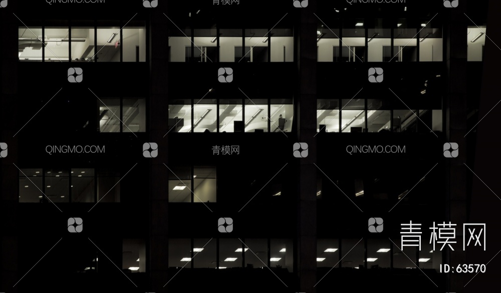 夜景玻璃反射高楼贴图下载【ID:63570】