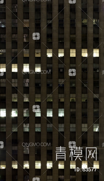 夜景玻璃反射高楼贴图下载【ID:63577】