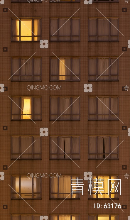 夜景玻璃反射高楼贴图下载【ID:63176】