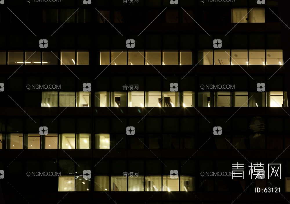 夜景玻璃反射高楼贴图下载【ID:63121】