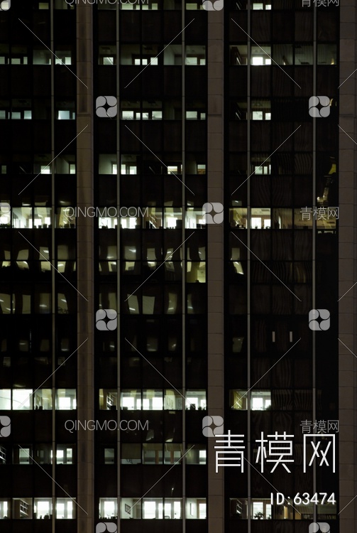 夜景玻璃反射高楼贴图下载【ID:63474】