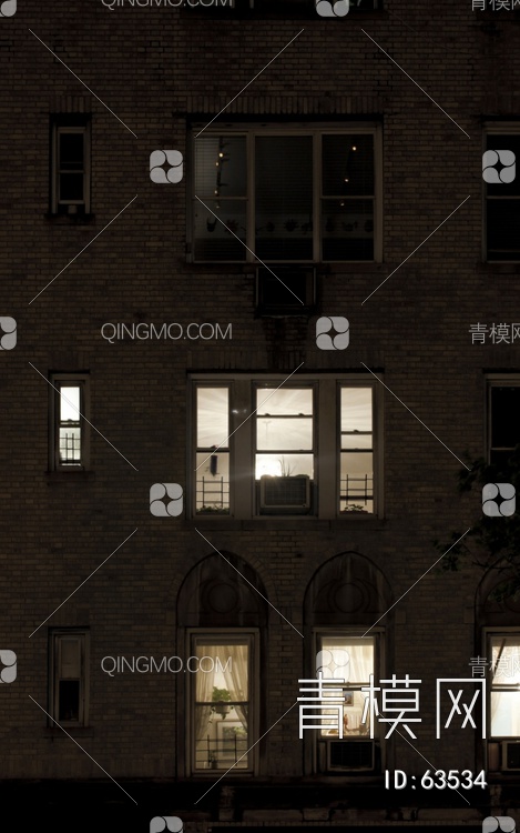 夜景玻璃反射高楼贴图下载【ID:63534】