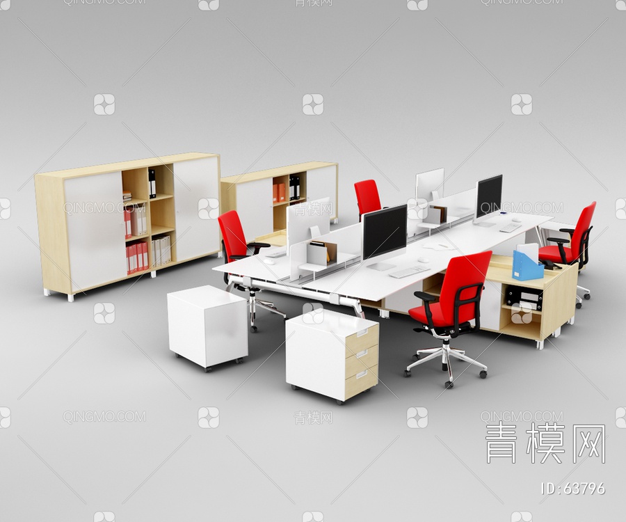 办公室家具3D模型下载【ID:63796】