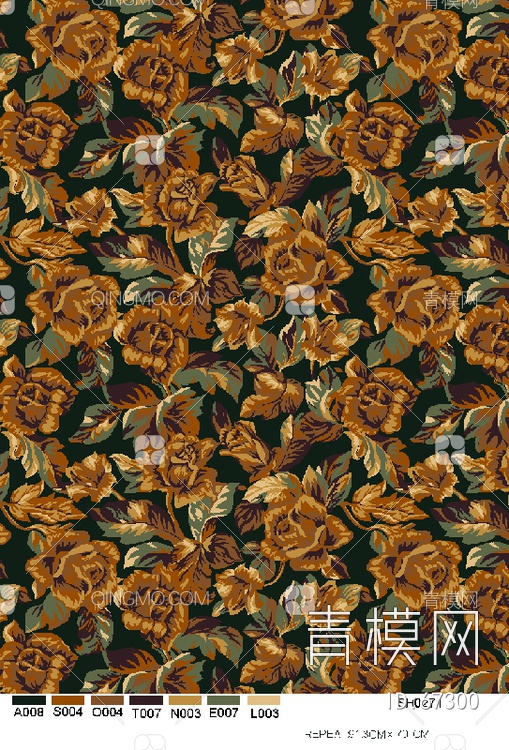 植物图案地毯贴图下载【ID:67300】