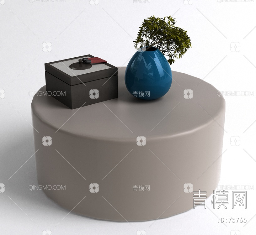 边几带花瓶盒子摆件3D模型下载【ID:75765】