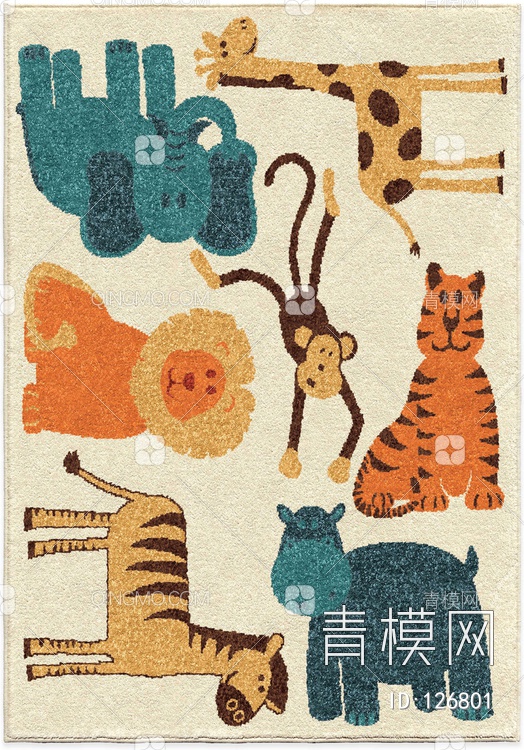 创意动物地毯贴图下载【ID:126801】