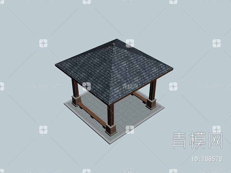 双层亭子3D模型下载【ID:188578】