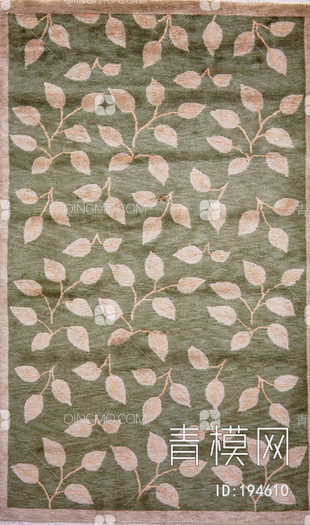 方形地毯植物图案地毯贴图下载【ID:194610】