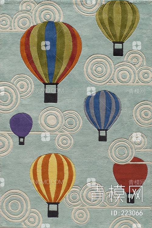 卡通热气球地毯贴图下载【ID:223066】