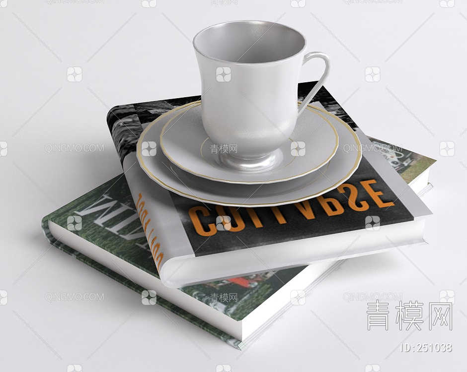 书本咖啡3D模型下载【ID:251038】