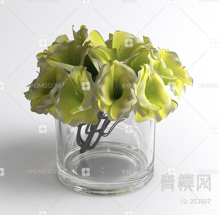 2017年款玻璃植物摆件3D模型下载【ID:253807】