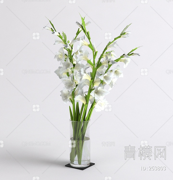 2017年款玻璃植物摆件3D模型下载【ID:253803】