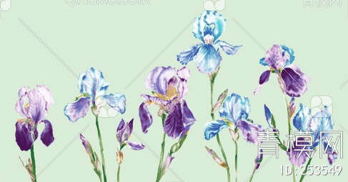 风景花卉壁画贴图下载【ID:253549】