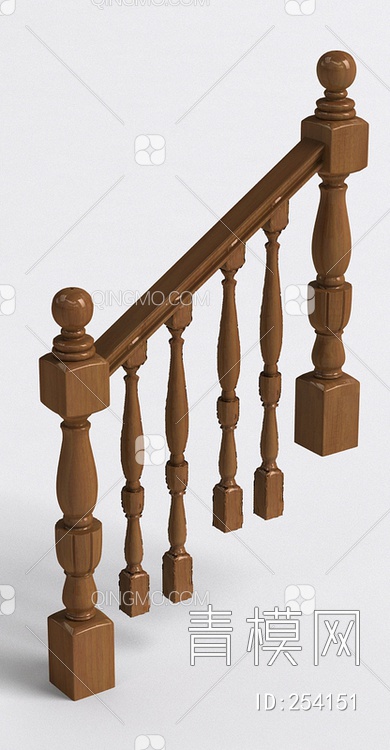 木质护栏3D模型下载【ID:254151】
