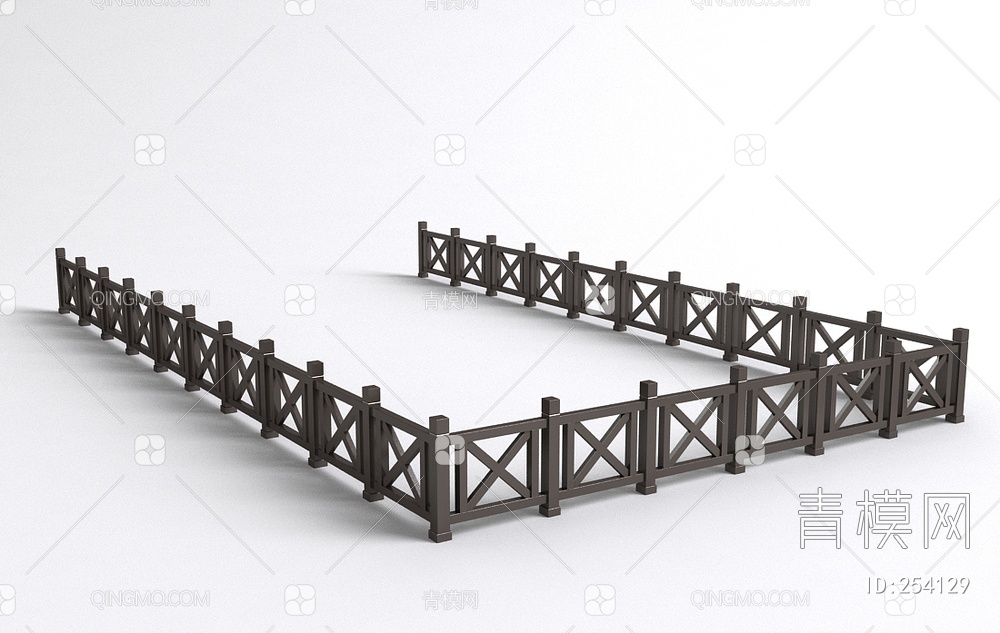 木质护栏3D模型下载【ID:254129】
