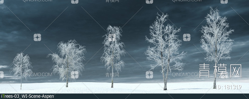 冬天的的杨树3D模型下载【ID:181319】