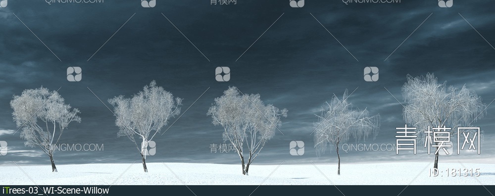 冬天的柳树3D模型下载【ID:181315】