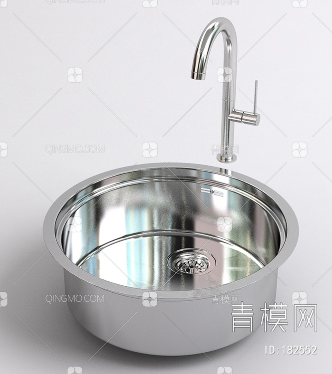 不锈钢洗菜盆3D模型下载【ID:182552】