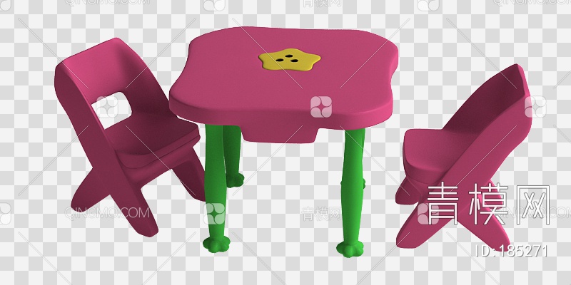 儿童桌椅3D模型下载【ID:185271】