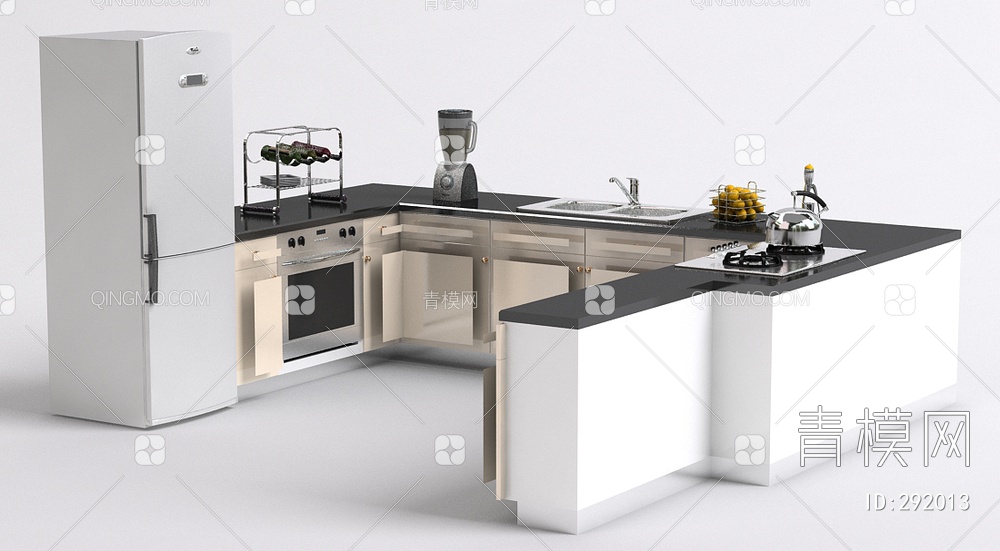 厨房橱柜3D模型下载【ID:292013】