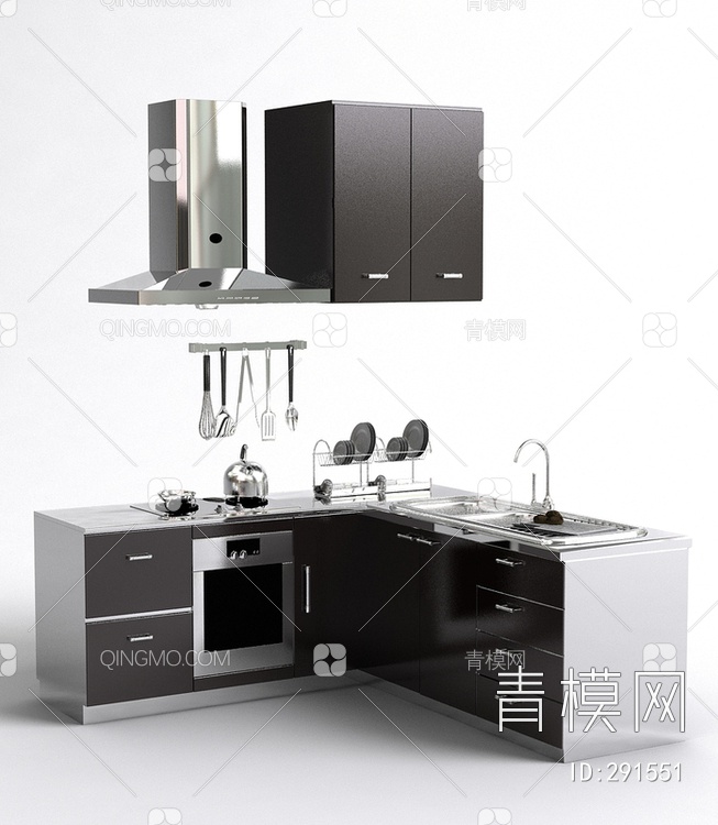 厨房橱柜3D模型下载【ID:291551】
