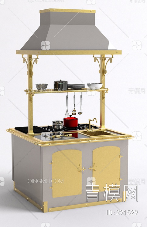 厨房橱柜3D模型下载【ID:291529】