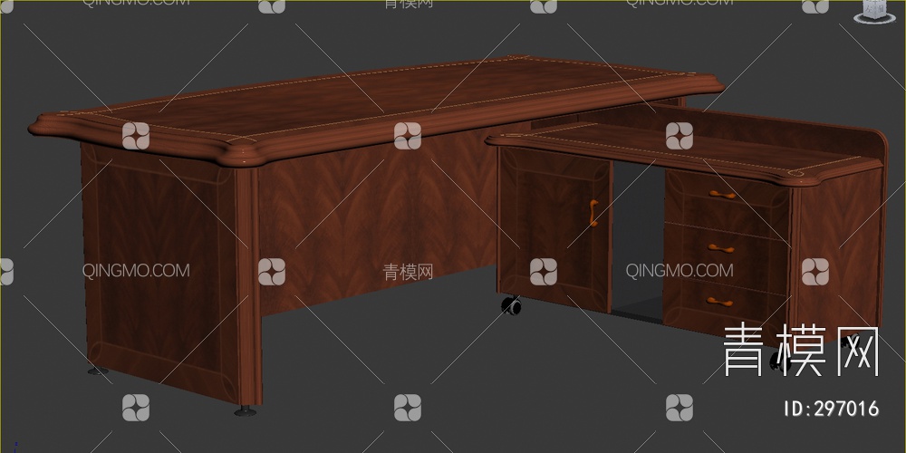 17年款红木办公桌3D模型下载【ID:297016】