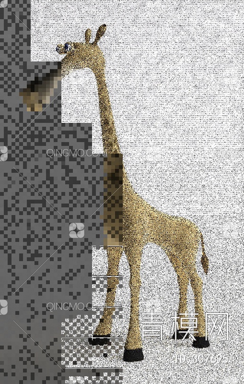 玩具长颈鹿3D模型下载【ID:307695】