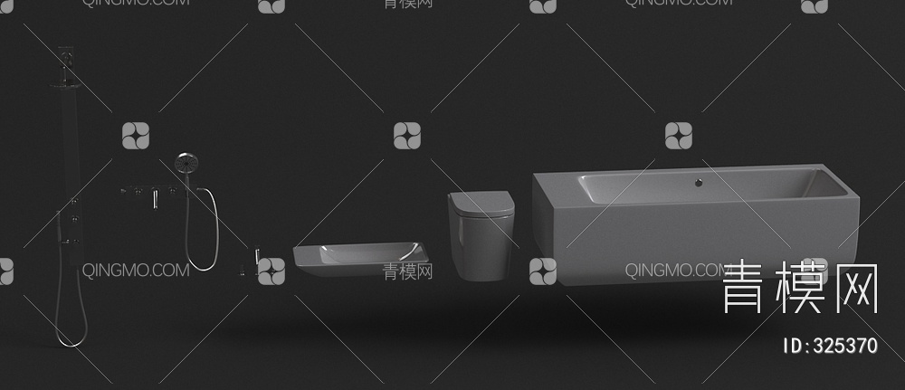 卫浴小件组合3D模型下载【ID:325370】