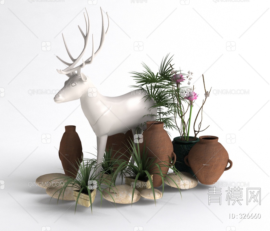 植物盆栽3D模型下载【ID:326660】