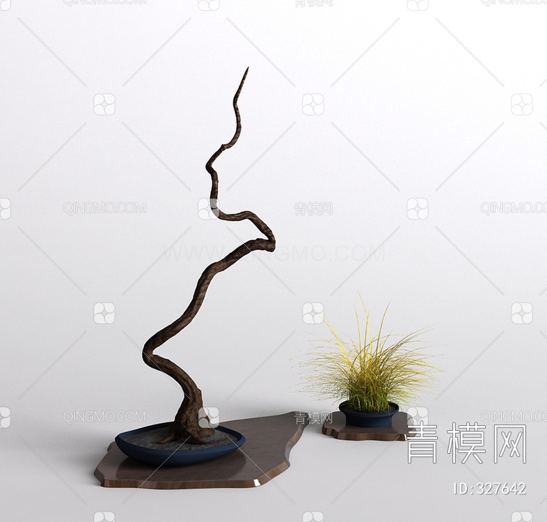 花盆盆景3D模型下载【ID:327642】